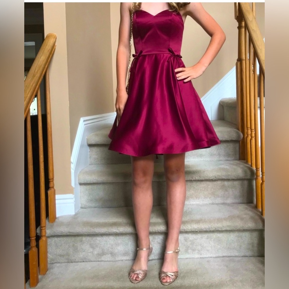 Abby Paris fall homecoming wedding party dress strapless or with straps size 0